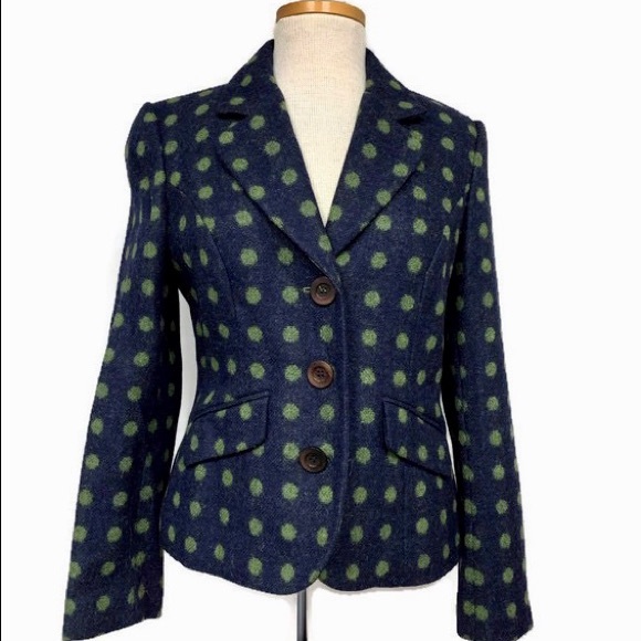 Boden Jackets & Blazers - Boden Polka Dot Wool Dingle Button Blazer NEW